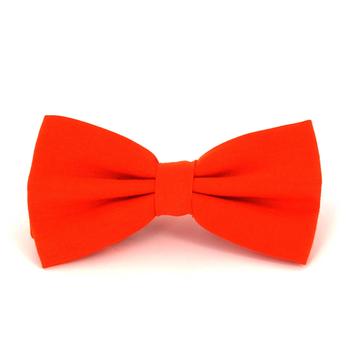 Orange Herringbone Solid Bow Tie