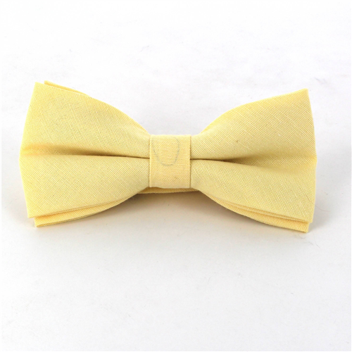Solid Yellow Oxford Bow Tie