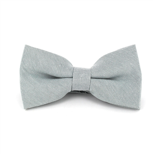Grey Oxford Solid Bow Tie