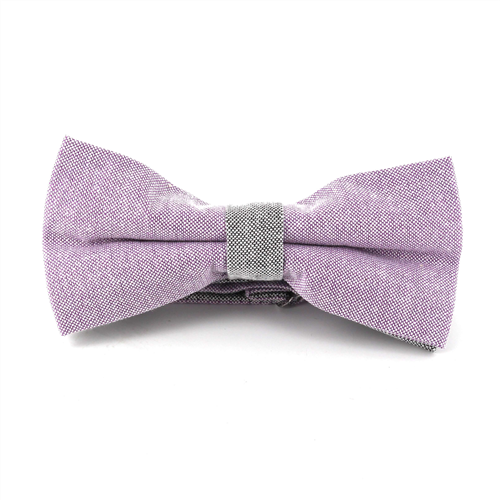 Solid Oxford Lilac and Gray Bow Tie