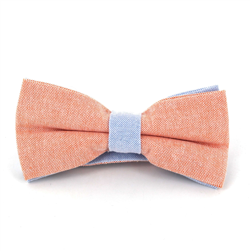 Solid Orange and Blue Oxford Bow Tie