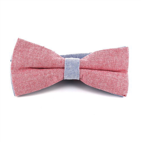 Solid Red and Blue Oxford Bow Tie