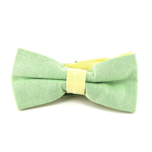 Solid Oxford Green and Yellow Bow Tie