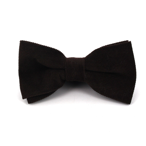 Solid Brown Corduroy Bow Tie