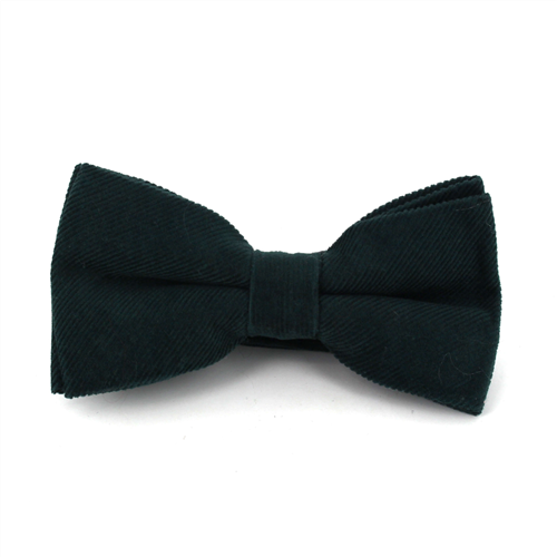 Dark Green Corduroy Solid Bow Tie