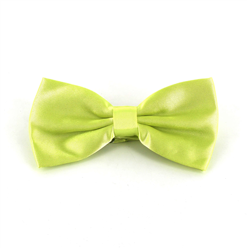 Lemon Yellow Satin Solid Bow Tie
