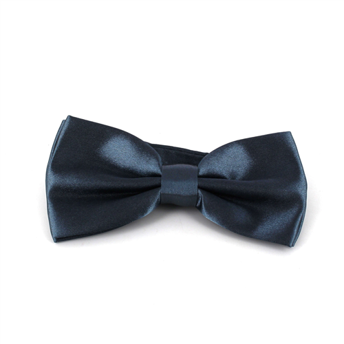 Indigo Blue Satin Solid Bow Tie