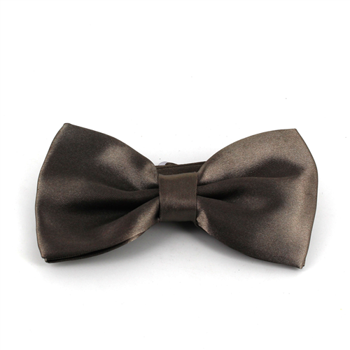 Solid Satin Coffee Bow Tie