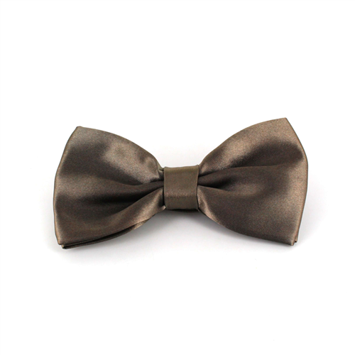 Khaki Satin Solid Bow Tie