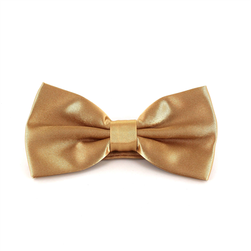 Champagne Satin Solid Bow Tie