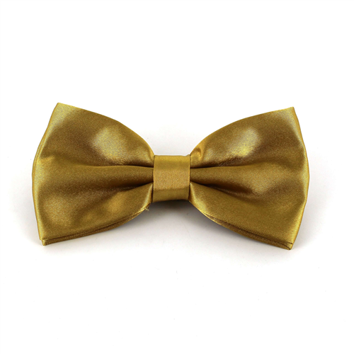 Golden Satin Solid Bow Tie