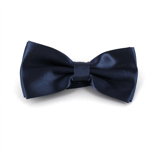Dark Gray Satin Solid Bow Tie