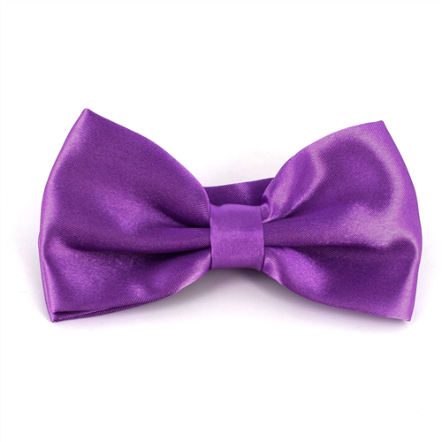Lilac Satin Solid Bow Tie