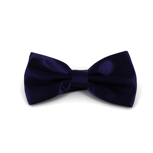Solid Purple Satin Bow Tie
