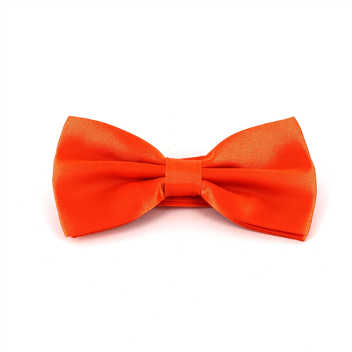 Orange Satin Solid Bow Tie