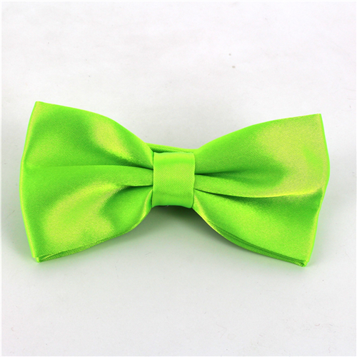 Solid Green Satin Bow Tie
