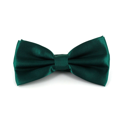Dark Green Satin Solid Bow Tie