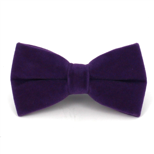 Purple Velvet Solid Bow Tie