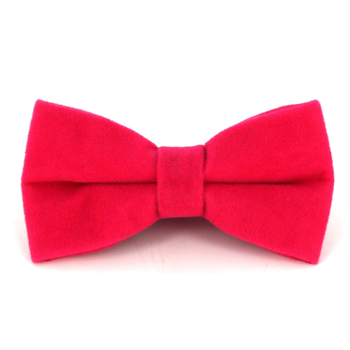Solid Pink Velvet Bow Tie
