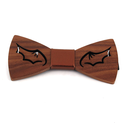Demon Wings Wooden Bow Tie