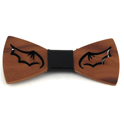 Demon Wings Wooden Bow Tie