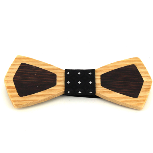 Bicolor Wooden Bow Tie
