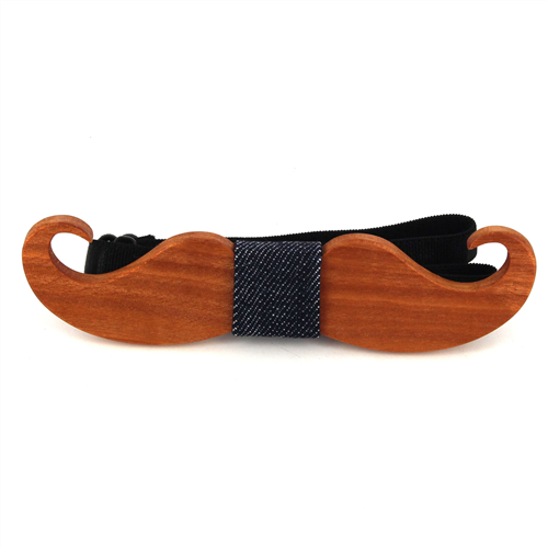 Mustache Wooden Bow Tie
