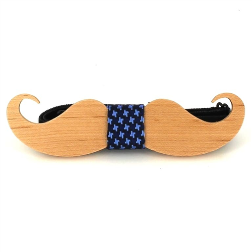 Mustache Wooden Bow Tie