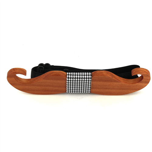 Mustache Wooden Bow Tie