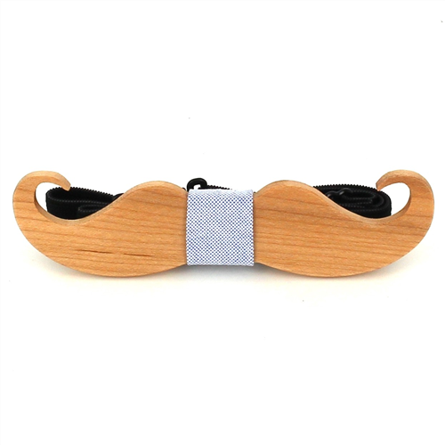 Mustache Wooden Bow Tie