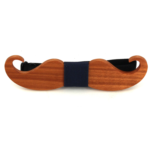 Mustache Wooden Bow Tie