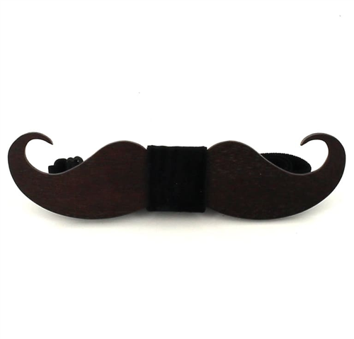Mustache Wooden Bow Tie