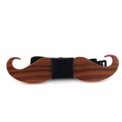 Mustache Wooden Bow Tie