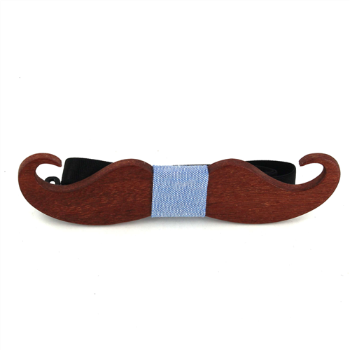 Mustache Wooden Bow Tie
