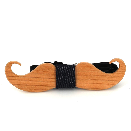 Mustache Wooden Bow Tie