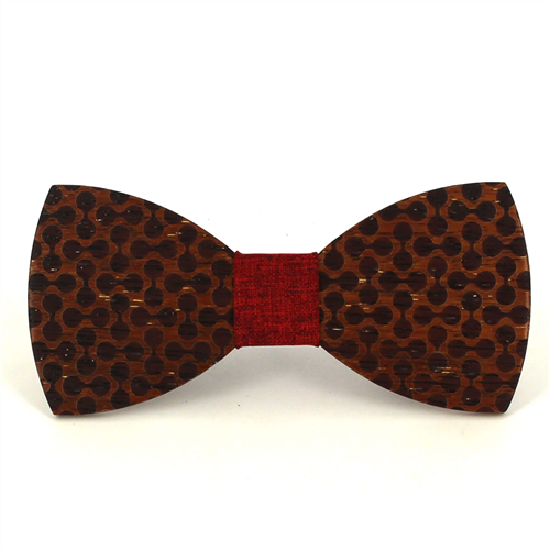 Double Sphere Wooden Bow Tie