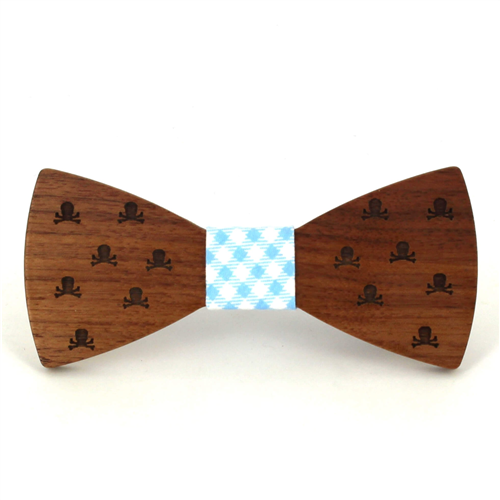 Skull Wooden Bow Tie