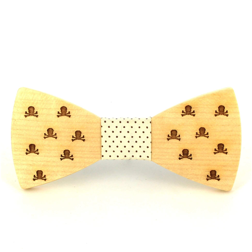 Skull Wooden Bow Tie