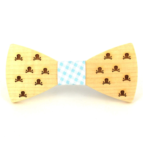 Skull Wooden Bow Tie