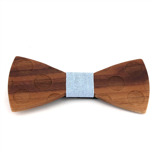 Wooden Bow Tie with Circles