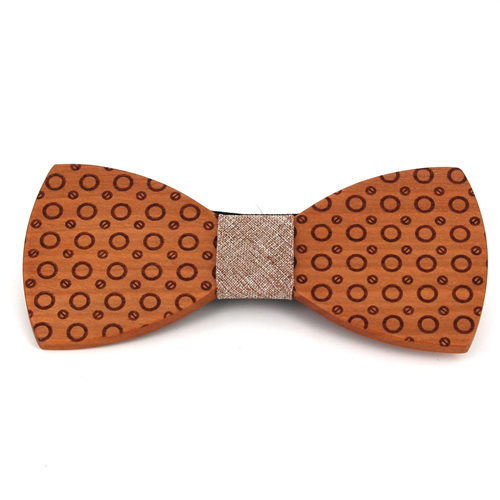 Wooden Bow Tie with Circles