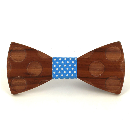Wooden Bow Tie with Circles