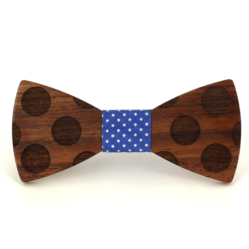 Wooden Bow Tie with Circles