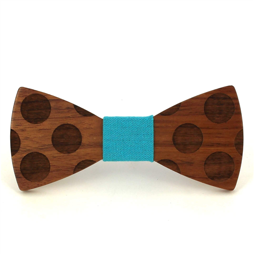 Wooden Bow Tie with Circles
