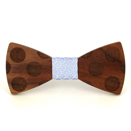 Wooden Bow Tie with Circles