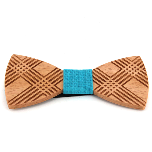 Plaid Wooden Bow Tie