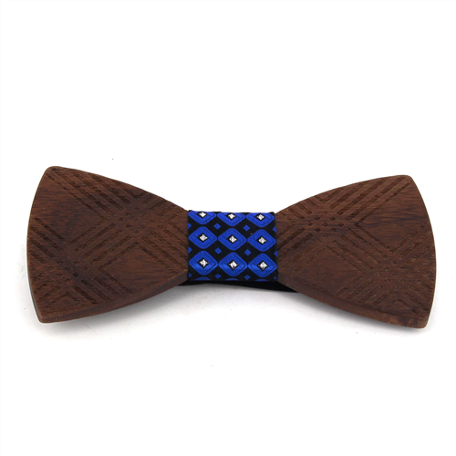 Plaid Wooden Bow Tie