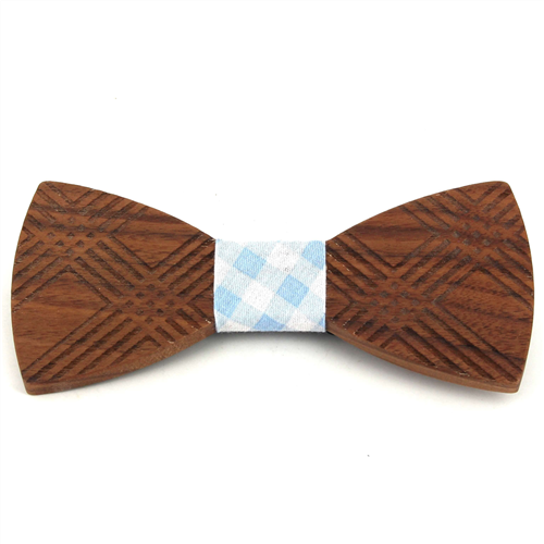 Plaid Wooden Bow Tie