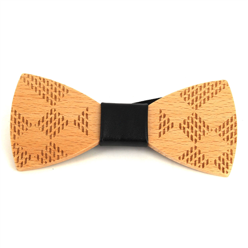Plaid Wooden Bow Tie