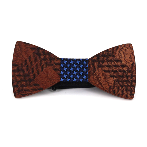 Checkered Wood Bow Tie